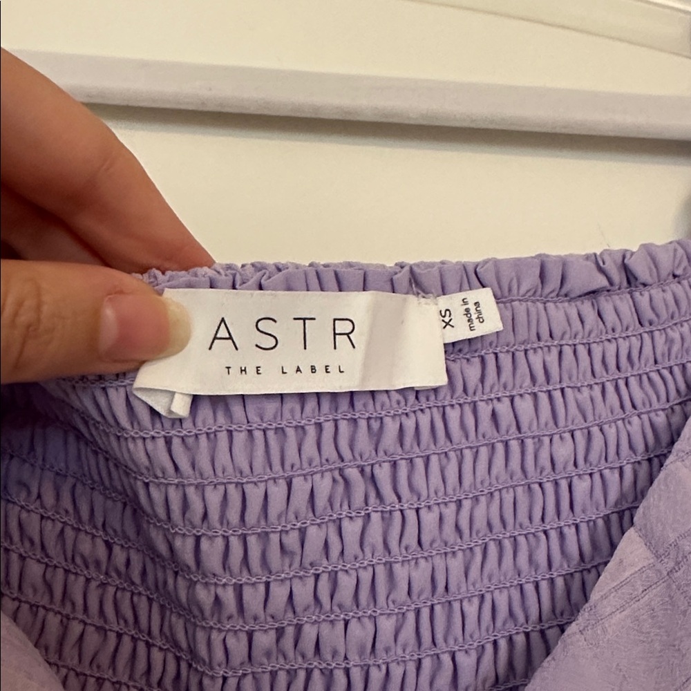 Astr Lilac Puff Sleeve Midi Dress - Picture 5 of 8